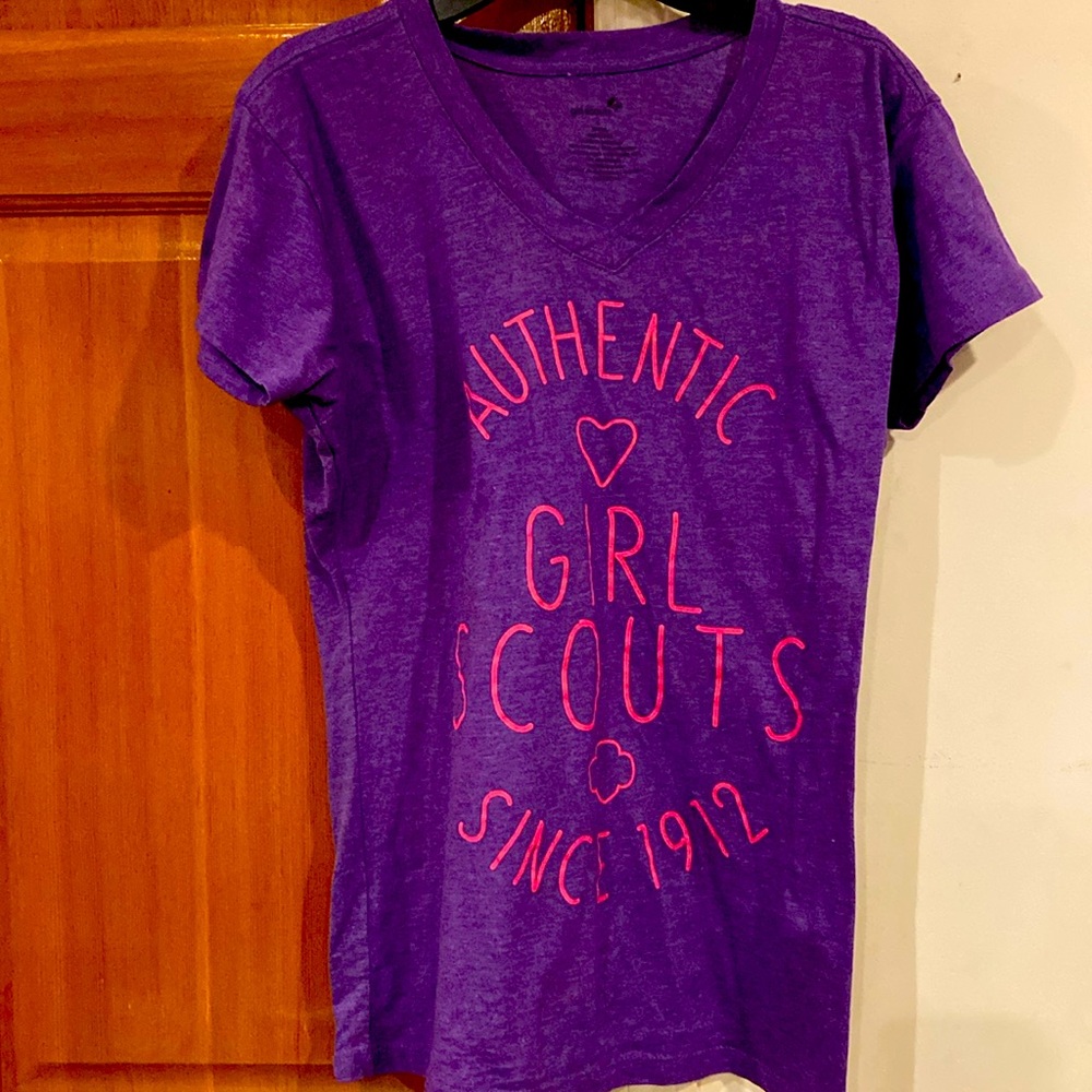 EUC! Girls size L, Authentic Girl Scouts purple shirt!